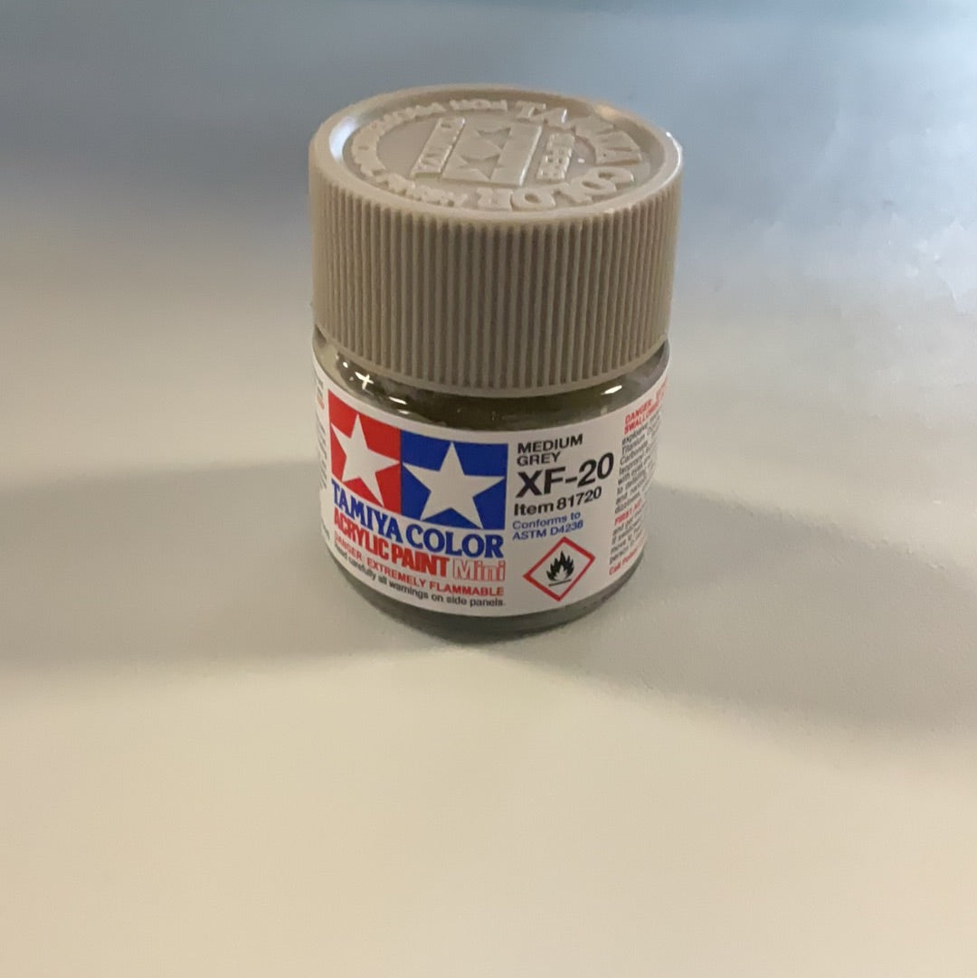 Tamiya color acrylic paint, Medium Grey, XF- 20