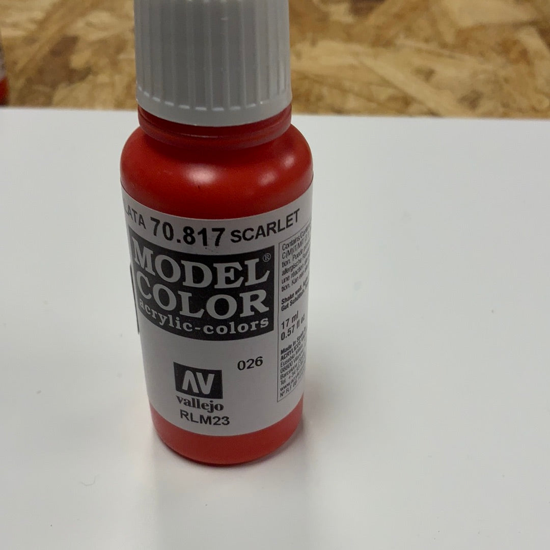 Vallejo model color acrylic colors 70.817 scarlet