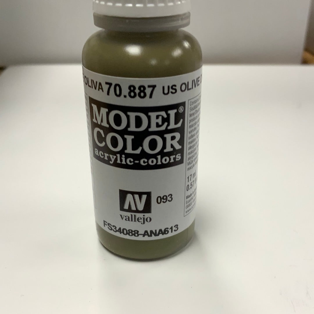 Vallejo model color acrylic colors 70.887 US olive drab