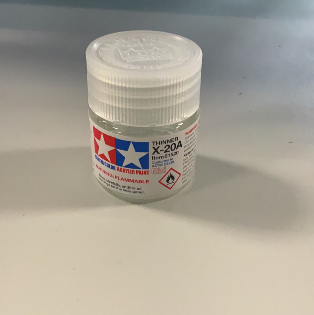 Tamiya color acrylic paint, thinner, X-20A
