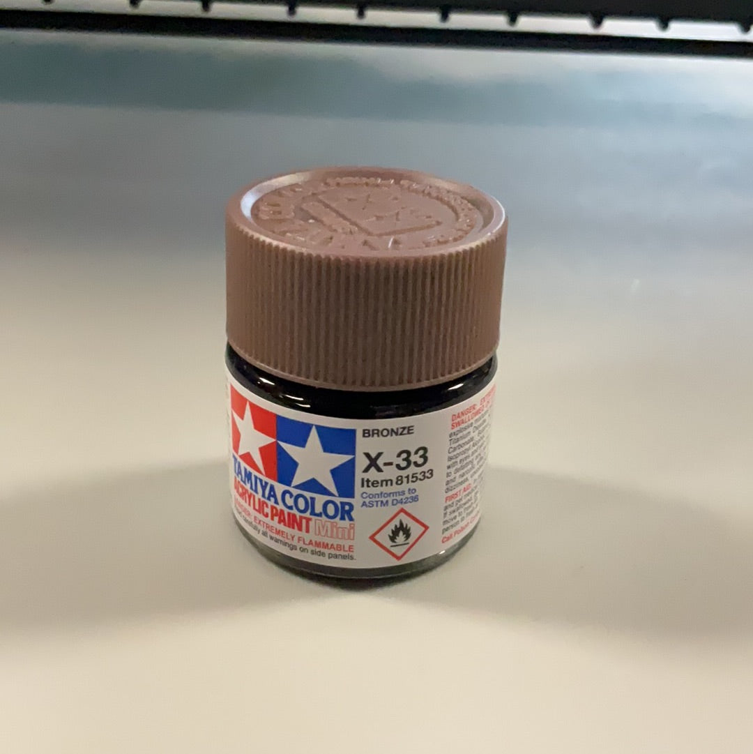 Tamiya color acrylic paint, Bronze, X - 33