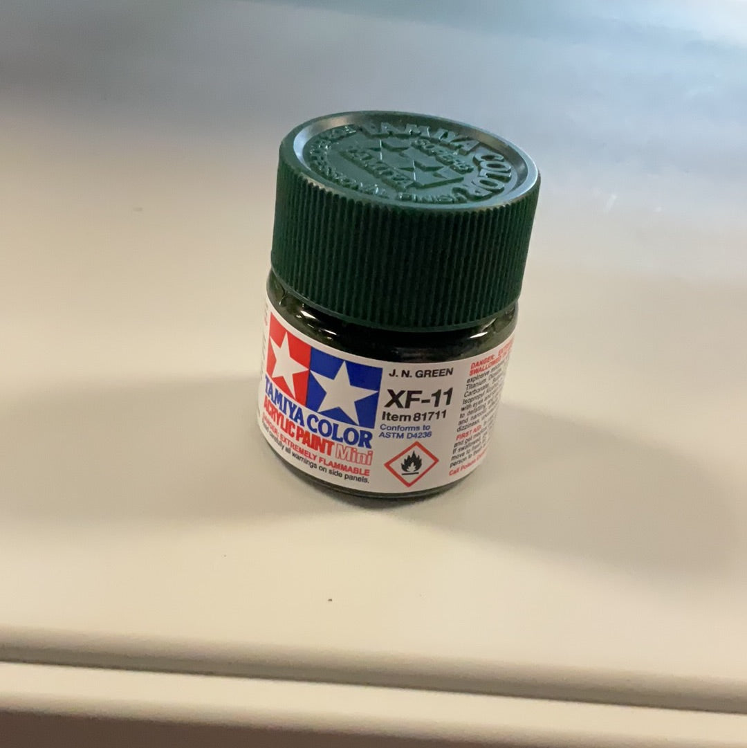Tamiya color acrylic paint, J.N. green, XF- 11