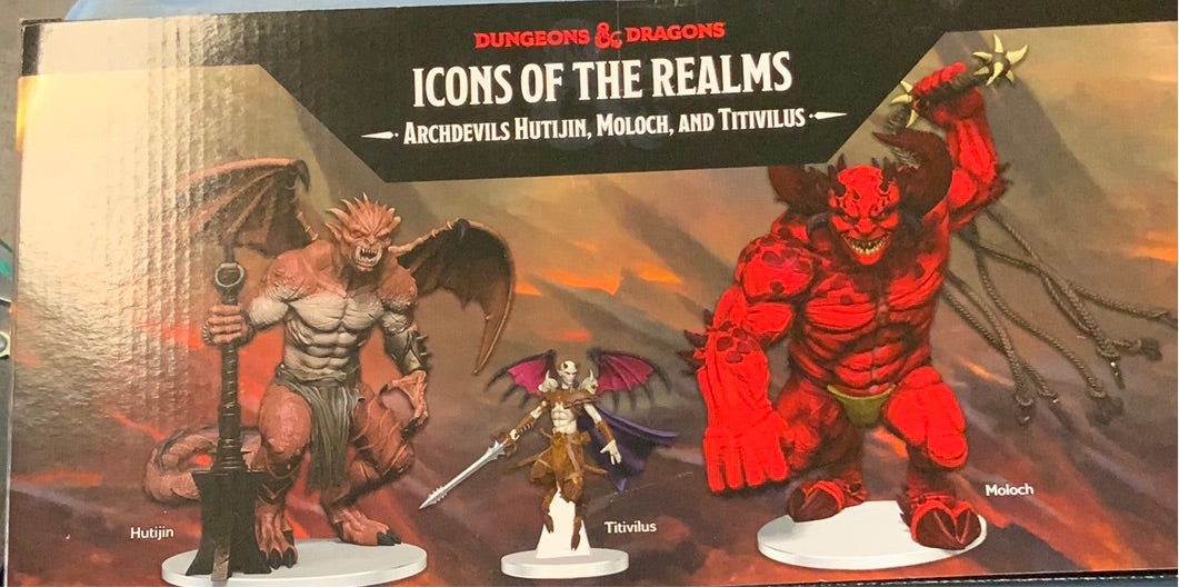 Painted DND figure set- Archevils Hutijin, Moloch, and Titivilus