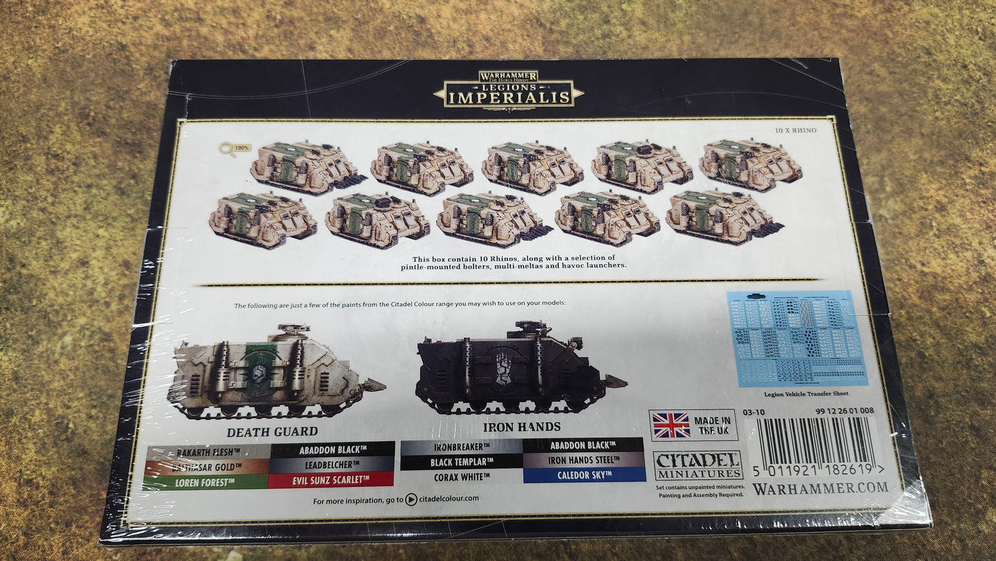 Warhammer Legions Imperialis Legiones Astartes Rhino Transport Detechment