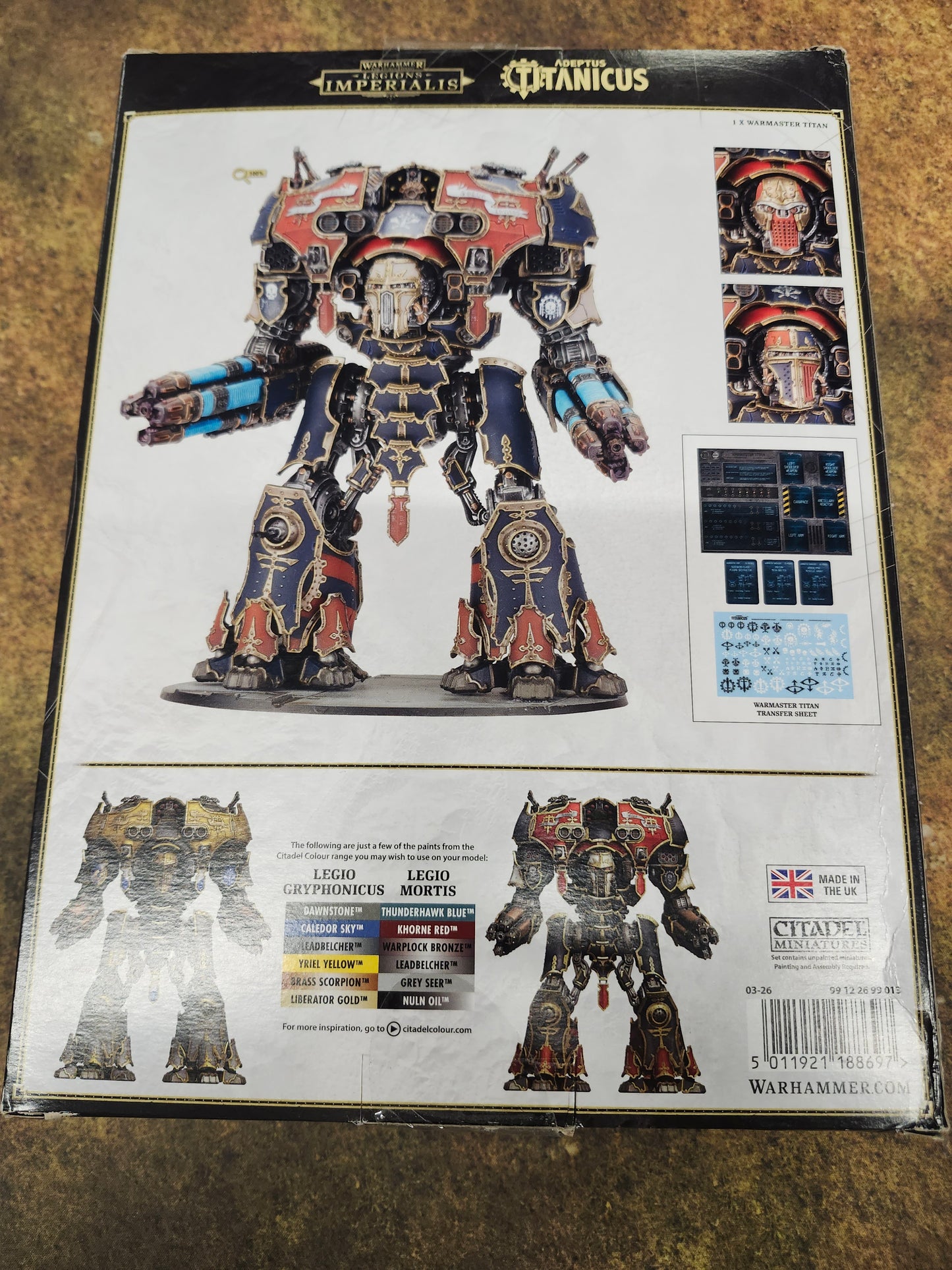 Warhammer Legions Imperialis Titan Legions Warmaster Heavy Battle Titan