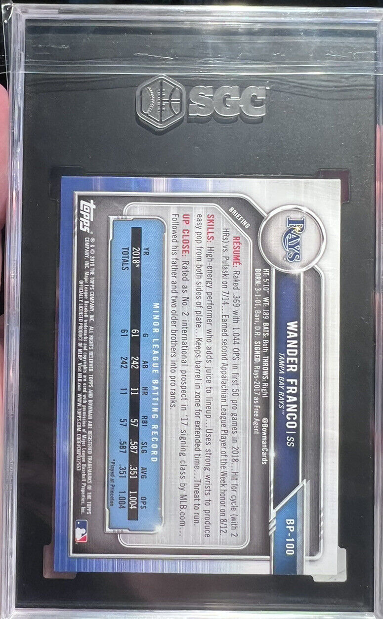 2019 BOWMAN PROSPECTS WANDER FRANCO BP-100 1ST BOWMAN PAPER SGC 9.5 QTY