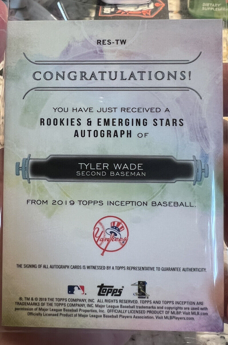 2019 Topps Inception RC and Emerging Stars Auto Magenta #RESTW Tyler Wade /99