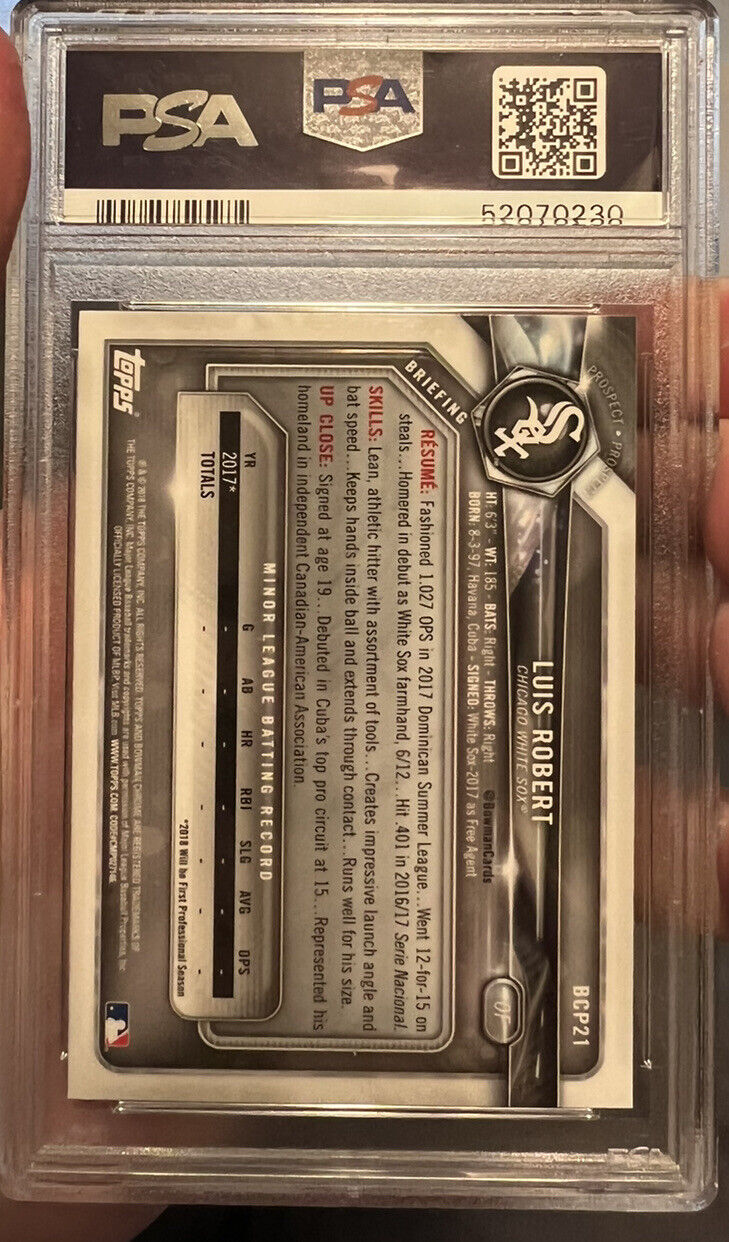 2018 1st Bowman Prospects Chrome #21 Luis Robert Rookie Card RC White Sox PSA 10