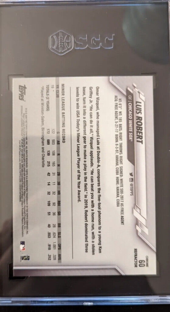 2020 Topps Chrome Luis Robert Refractor Rookie #60 RC Sgc 10 GEM MINT