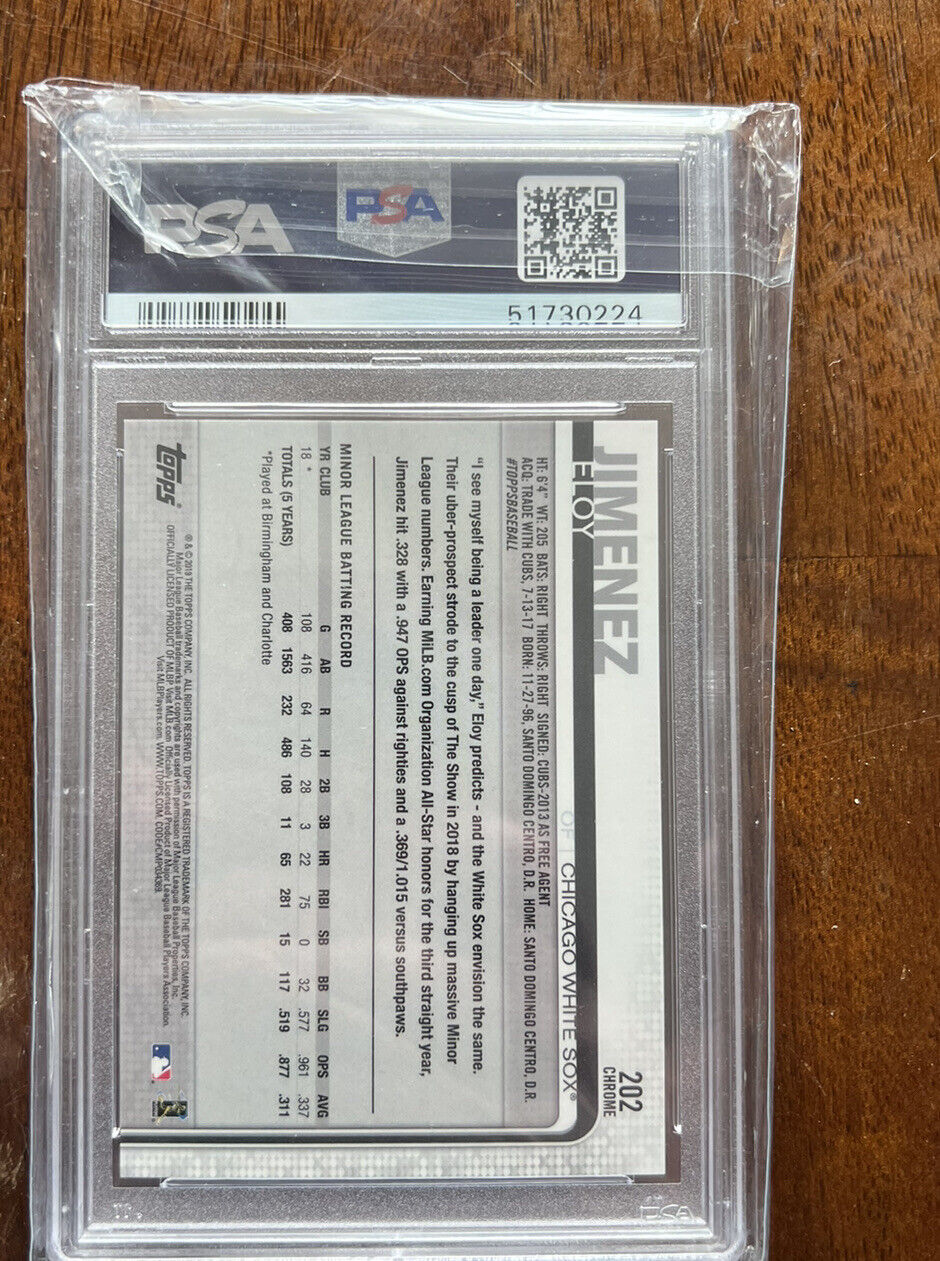 2019 Topps Chrome Eloy Jimenez Rookie RC #202 PSA 10 White Sox