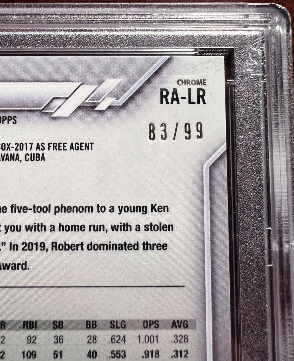 2020 Topps Chrome Green Refractor Auto Luis Robert Rookie 83/99 PSA 9 Mint