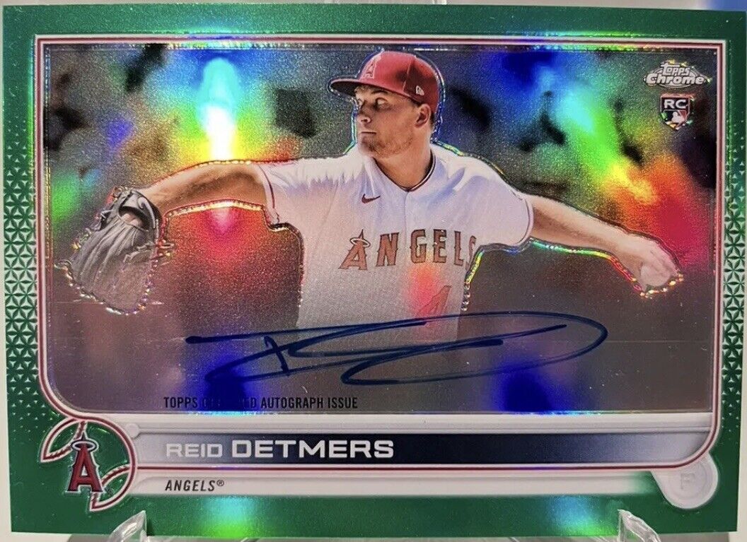2022 Topps Chrome Reid Detmers Rookie Auto Green Refractor 05/99 Angels RA-RD
