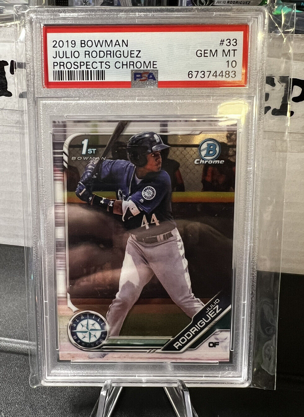 2019 Bowman Chrome Julio Rodriguez 1st Bowman BCP #33 PSA 10 Gem Mariners
