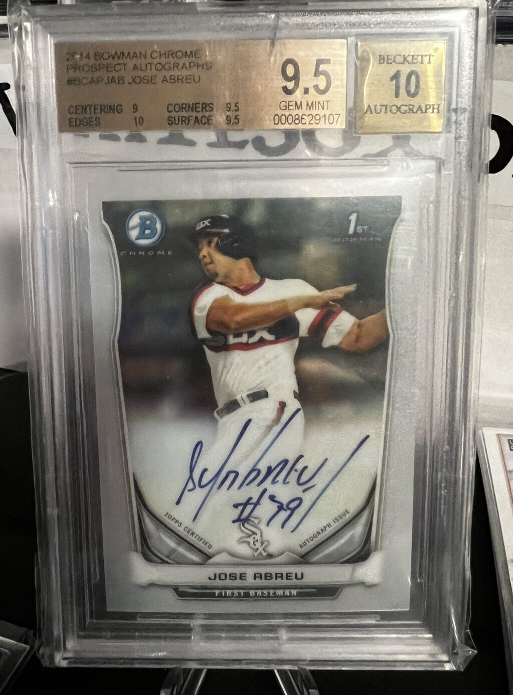 2014 Bowman Chrome Prospect Auto Jose Abreu BGS 9.5/10 Rookie Card RC CWS Astros