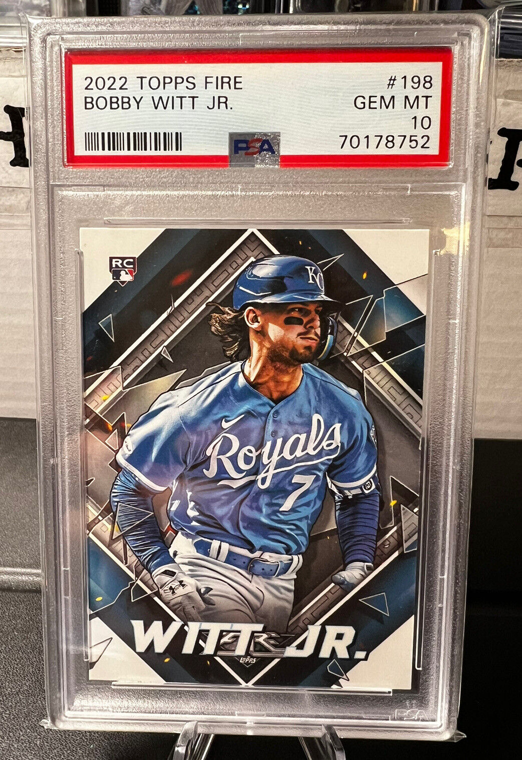 2022 Topps Fire 198 Bobby Witt Jr. Royals Graded PSA 10 GEM MT Rookie RC Low Pop