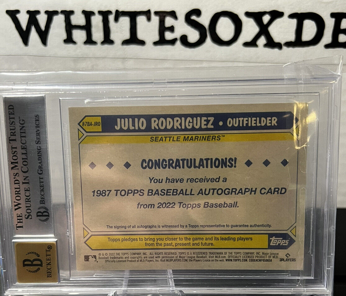 2022 topps series 2 julio rodriguez 1987 auto bgs 9 Auto 10 Rookie Card RC
