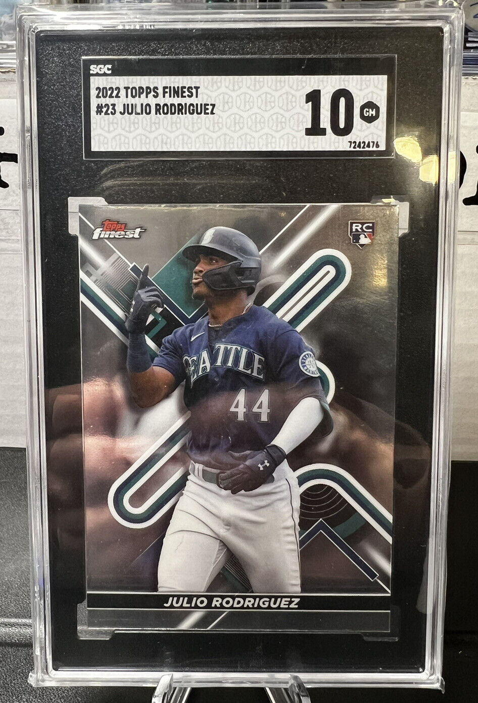 2022 Topps Finest Julio Rodriguez SGC 10 GEM MINT #23 Seattle Mariners RC