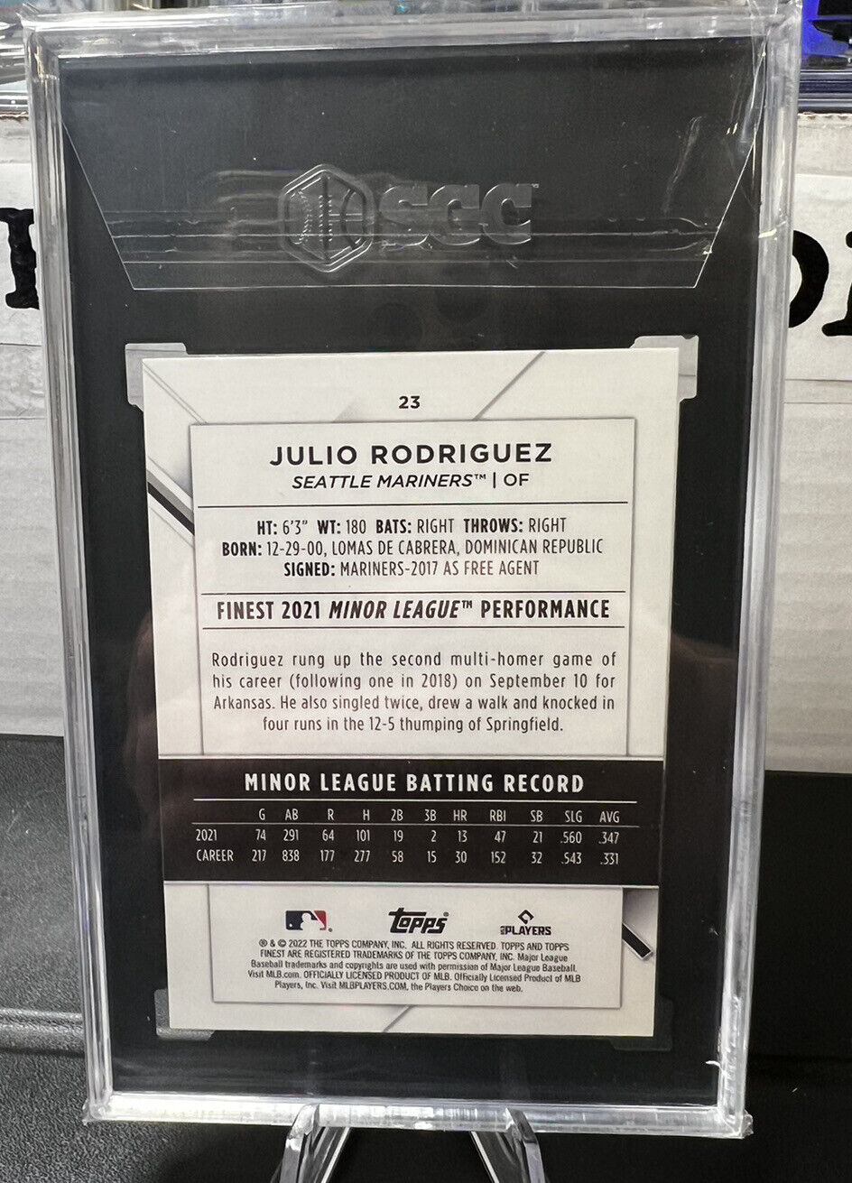 2022 Topps Finest Julio Rodriguez SGC 10 GEM MINT #23 Seattle Mariners RC