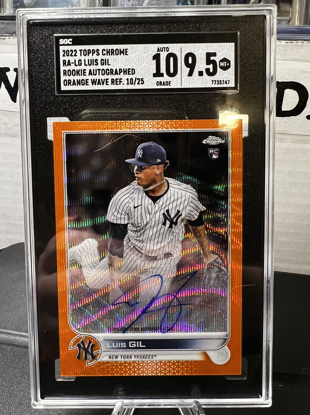 2022 Topps Chrome Luis Gil orange refractor auto /25 sgc 9.5 Auto 10 Yankees RC
