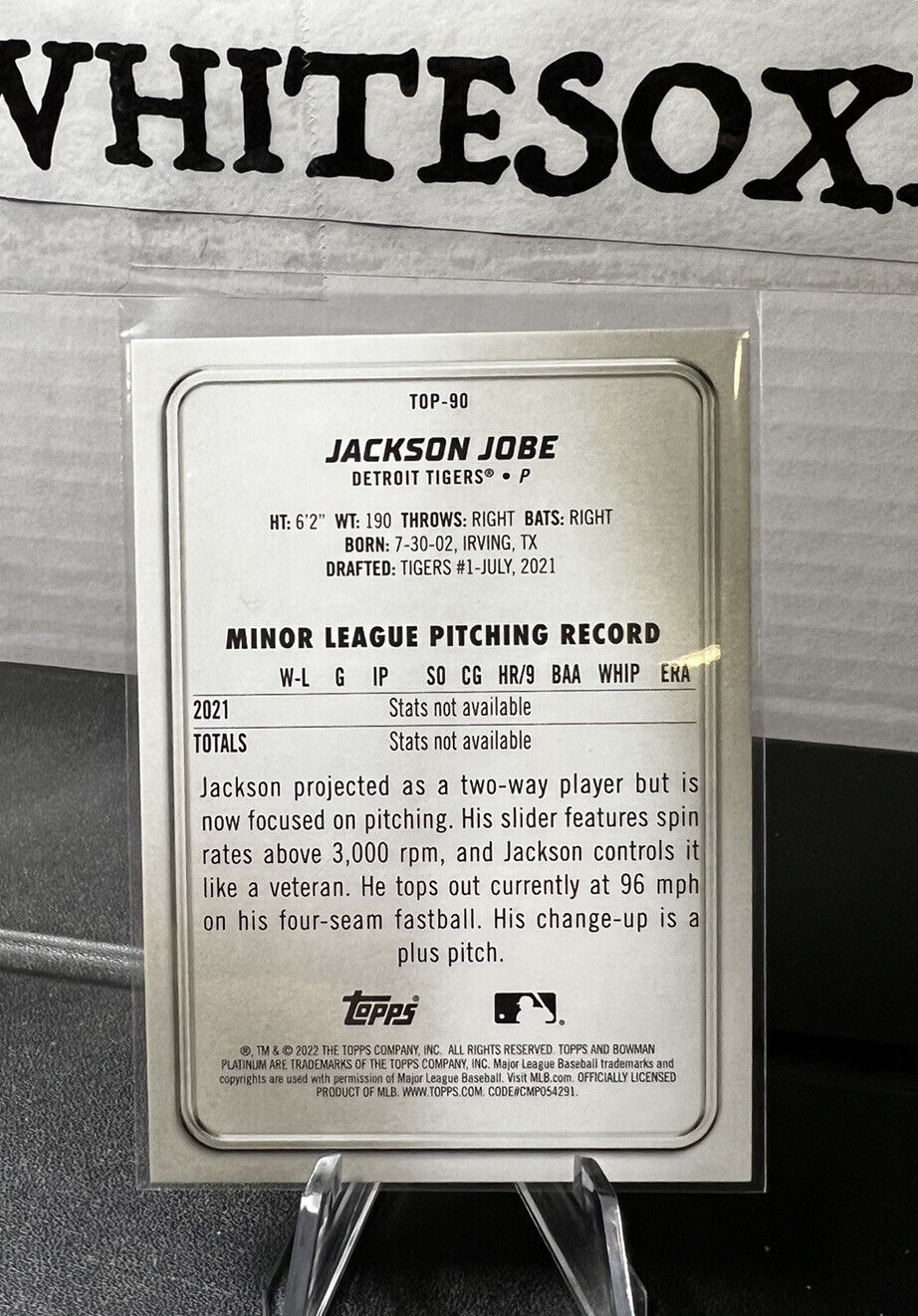 2022 Topps Bowman Platinum Jackson Jobe Aqua Ice Parallel #/250 Tigers