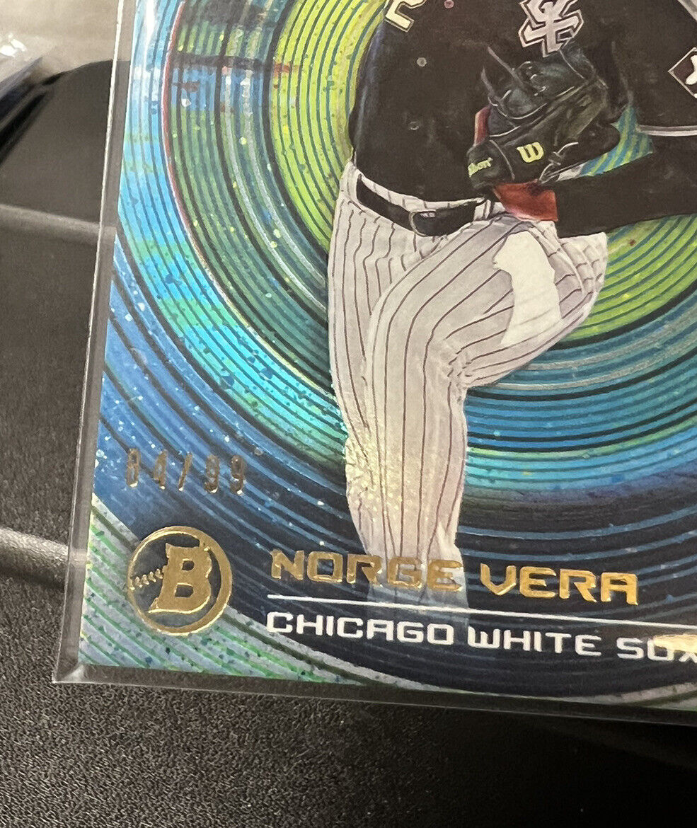 2022 bowman inception Norge Vera/99 Blue Refractor Prospect White Sox