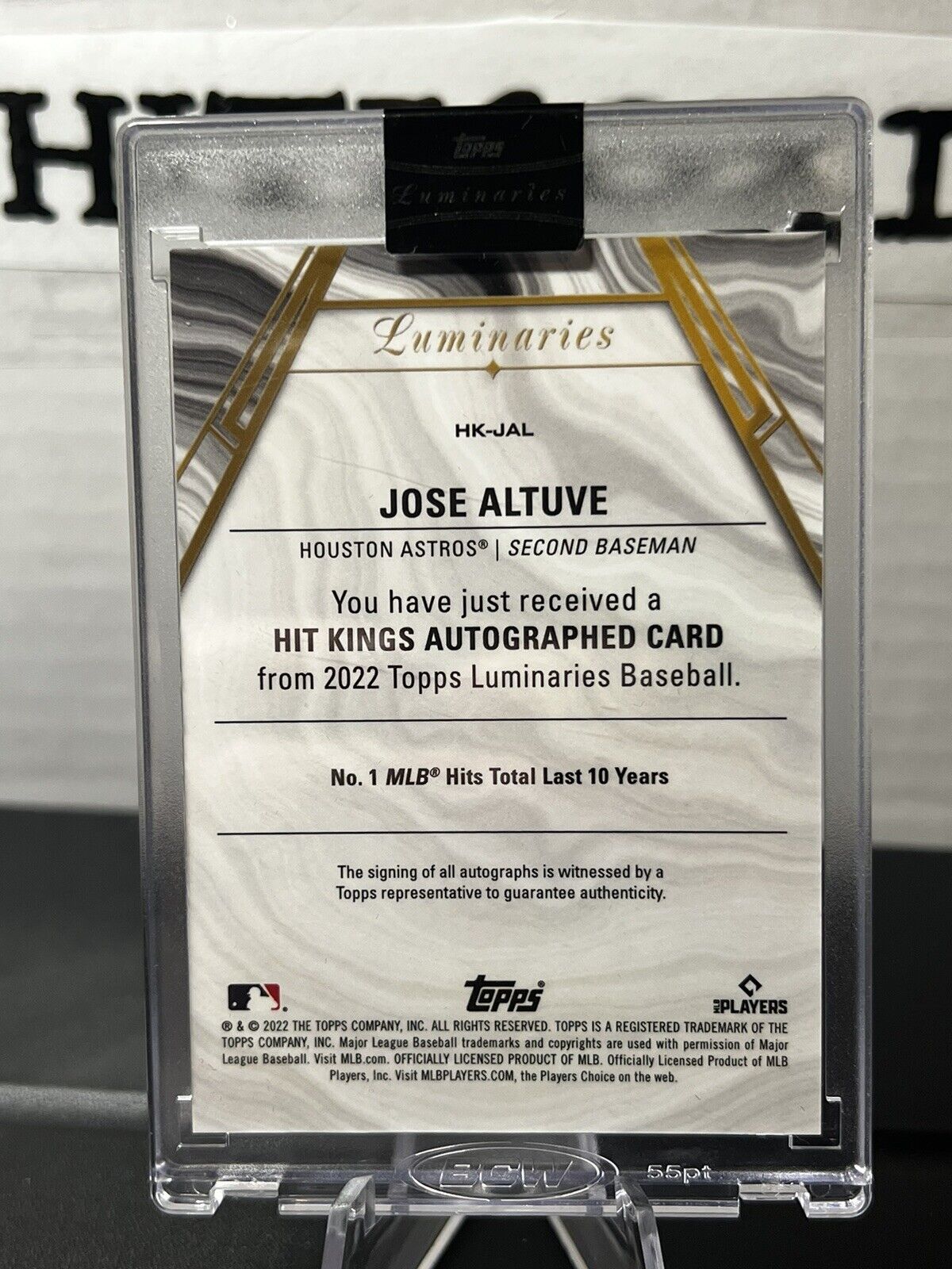 2022 Topps luminaries Jose Altuve 1/1 hit kings auto