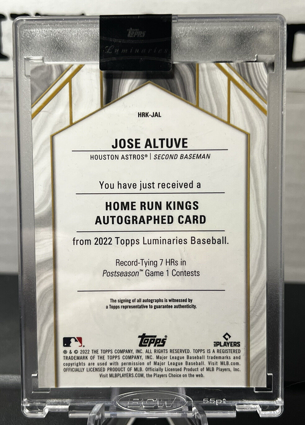 2022 Topps luminaries Jose Altuve #3/3 home run kings auto Astros Star 2B HOF???