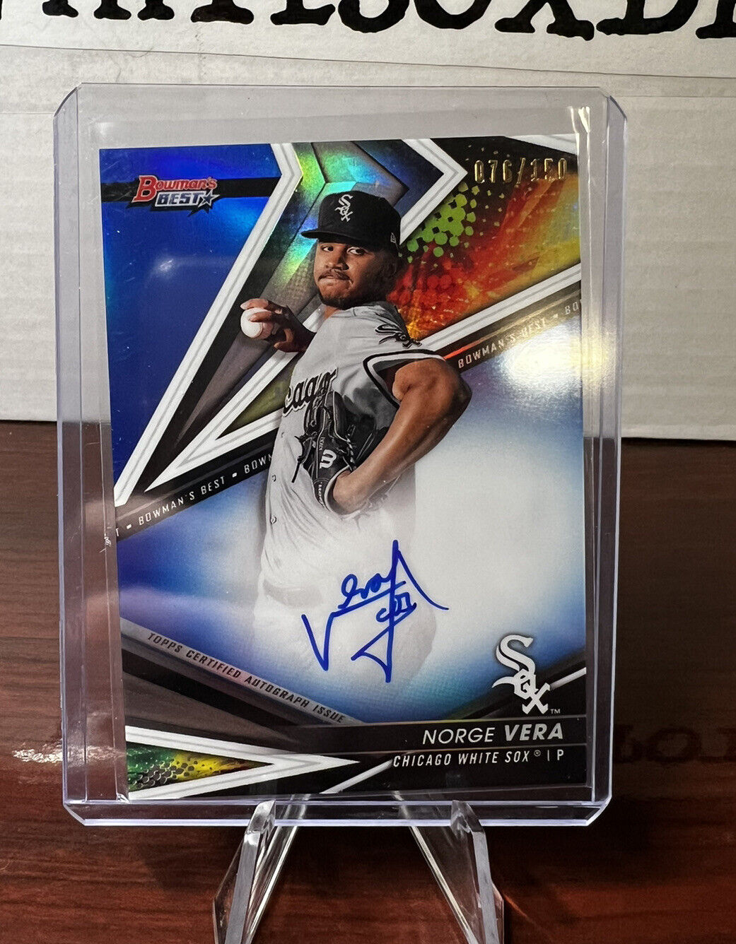 2022 bowmans best Norge Vera /150 auto blue refractor white Sox prospect