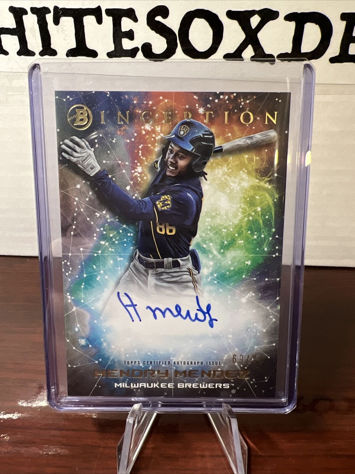 2022 bowman inception hendry melendez #/99 primordial auto Brewers Prospect