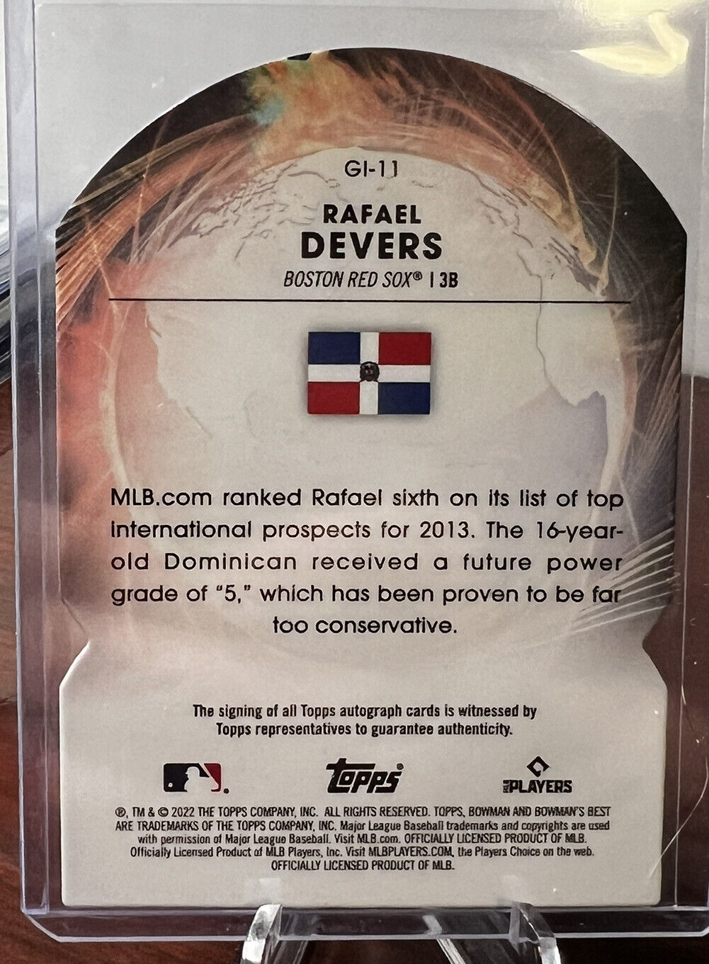 2022 Bowman's Best Rafael Devers Global Impact insert Auto /150 Red Sox star