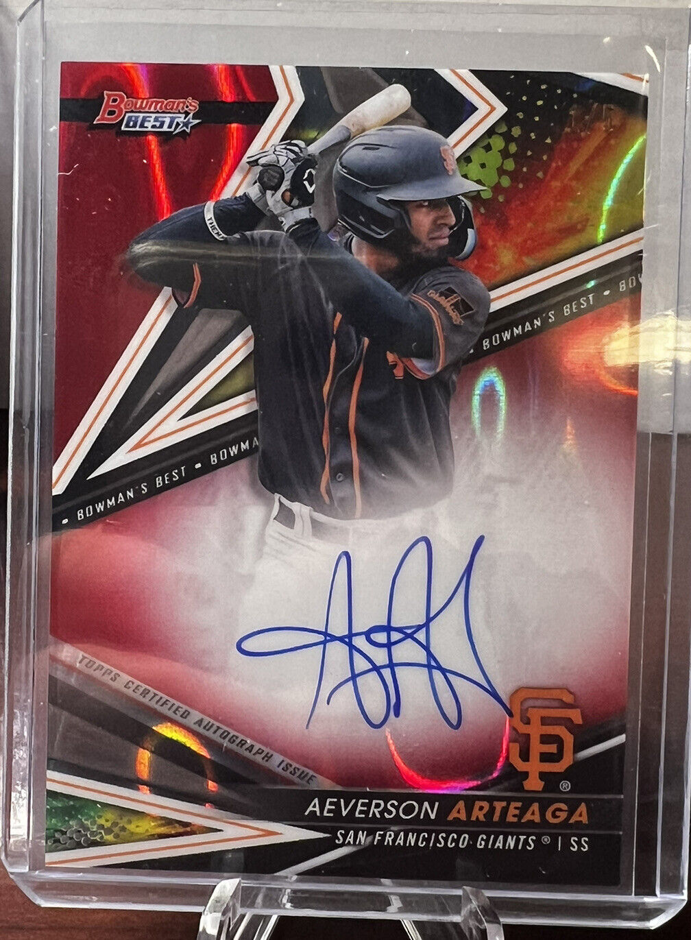 2022 Bowmans Best Averson Arteaga #1/5 red lava auto giants star prospect