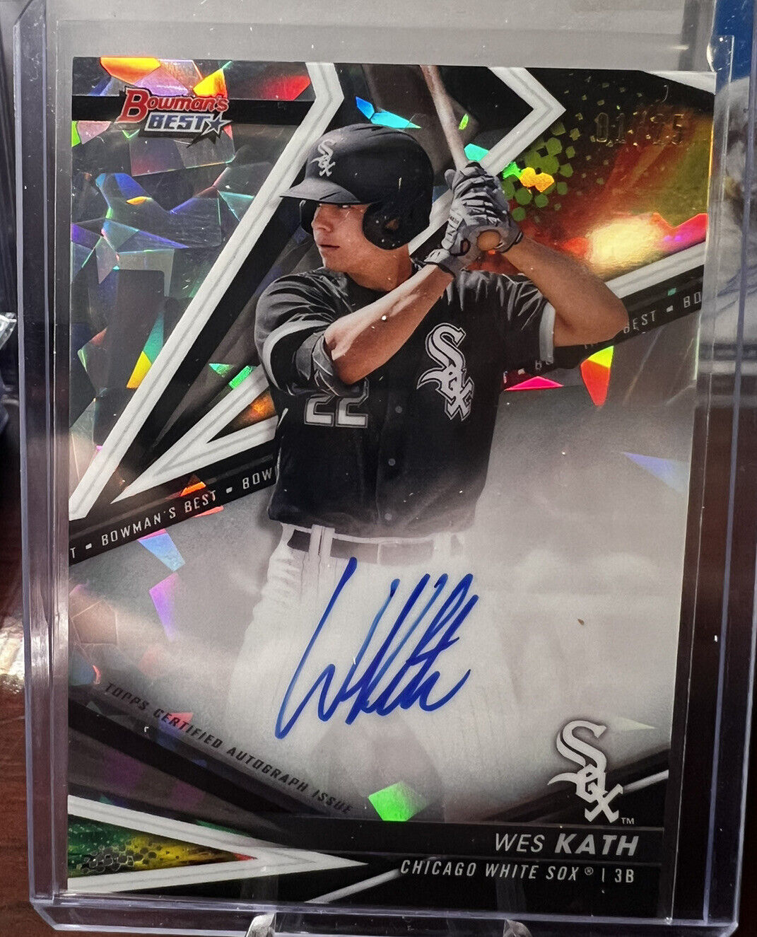 2022 Bowmans Best Wes Kath /25 auto atomic refractor White Sox prospect