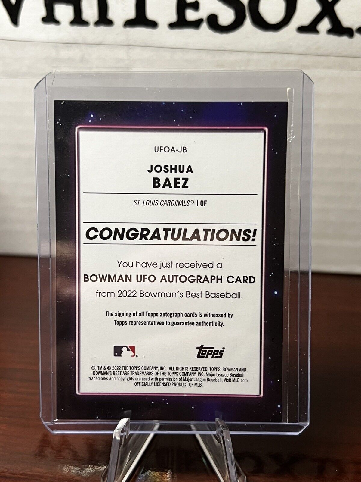 2022 Bowman’s Best Joshua Baez UFO Refractor Auto SP #67/150 Cardinals #UFOA-JB