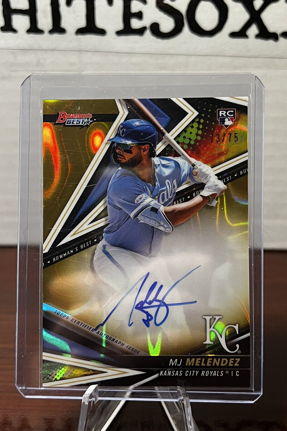 2022 Bowman's Best Gold Lava Refractor #/75 MJ Melendez Rookie RC Auto Royals