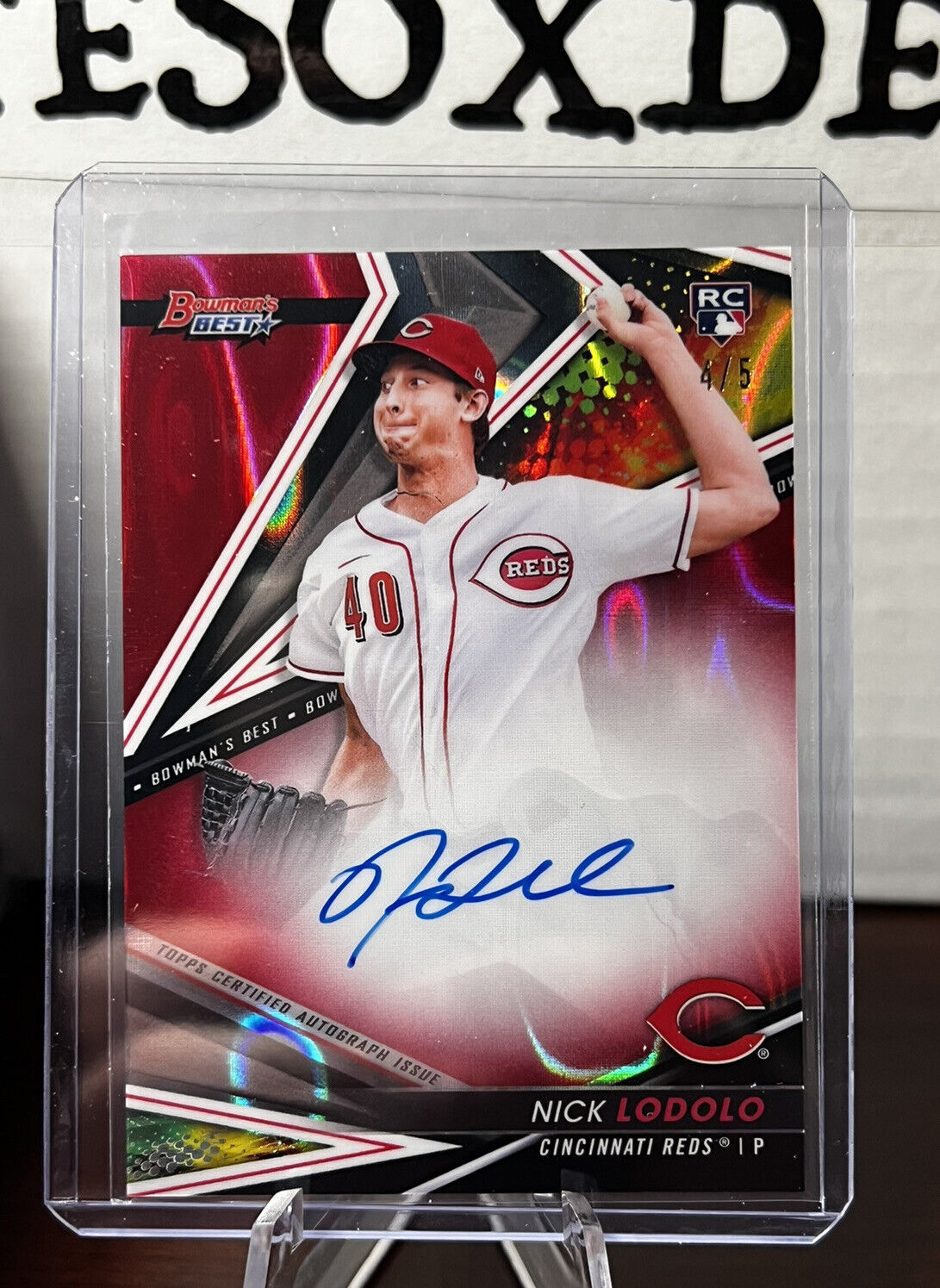 2022 bowmans best Nick Lodolo #/5 Red Lava Refractor Auto reds rookie card RC