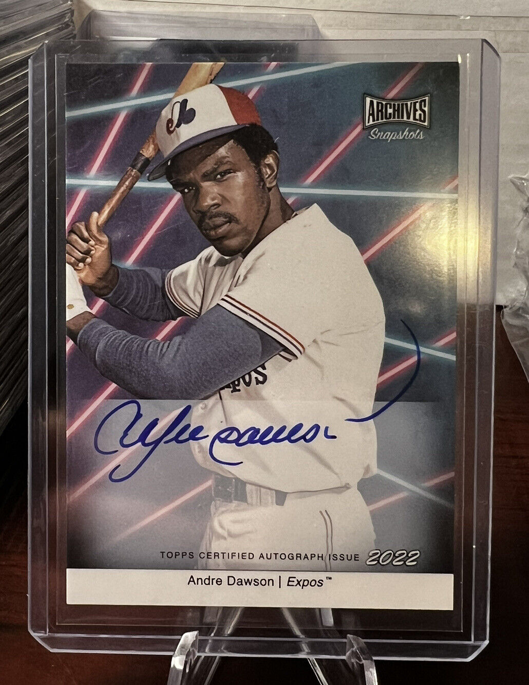 Andre Dawson 2022 Topps Archives Snapshots PD-18 Picture Day Auto #1/50 Expos
