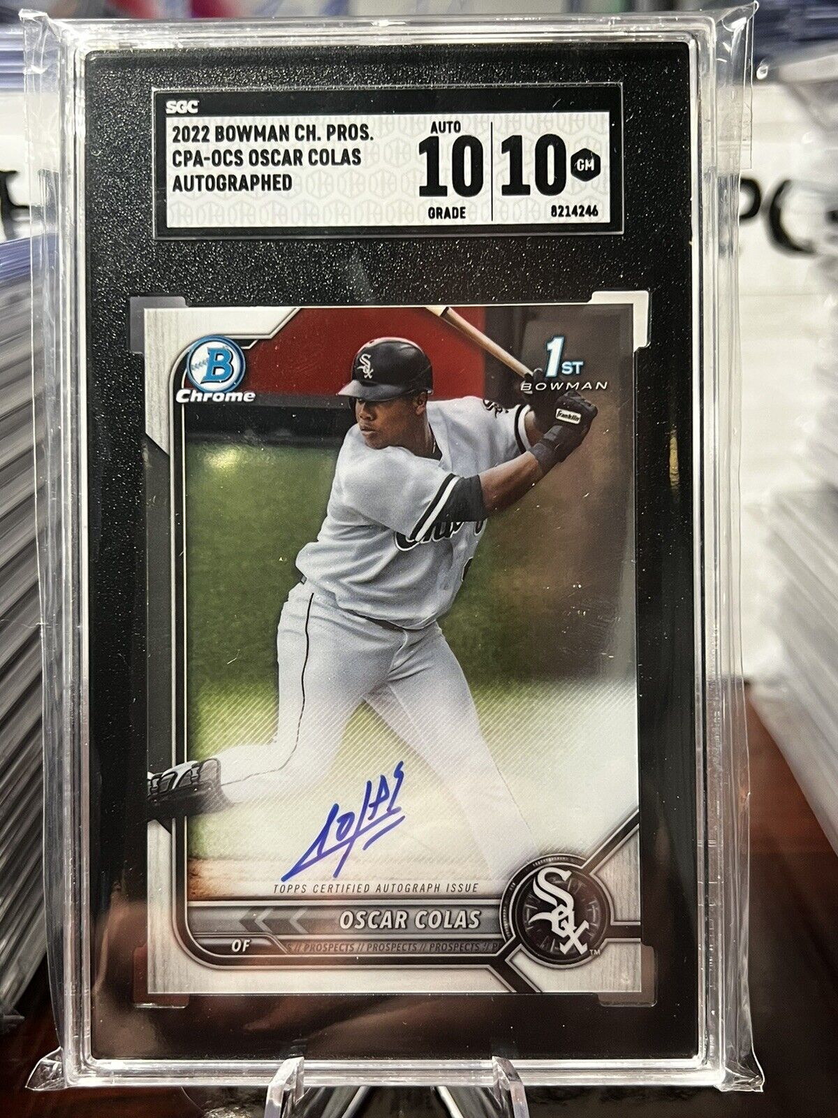 2022 Bowman OSCAR COLAS Chrome Auto SGC 10/10 GEM MINT White Sox Star Prospect