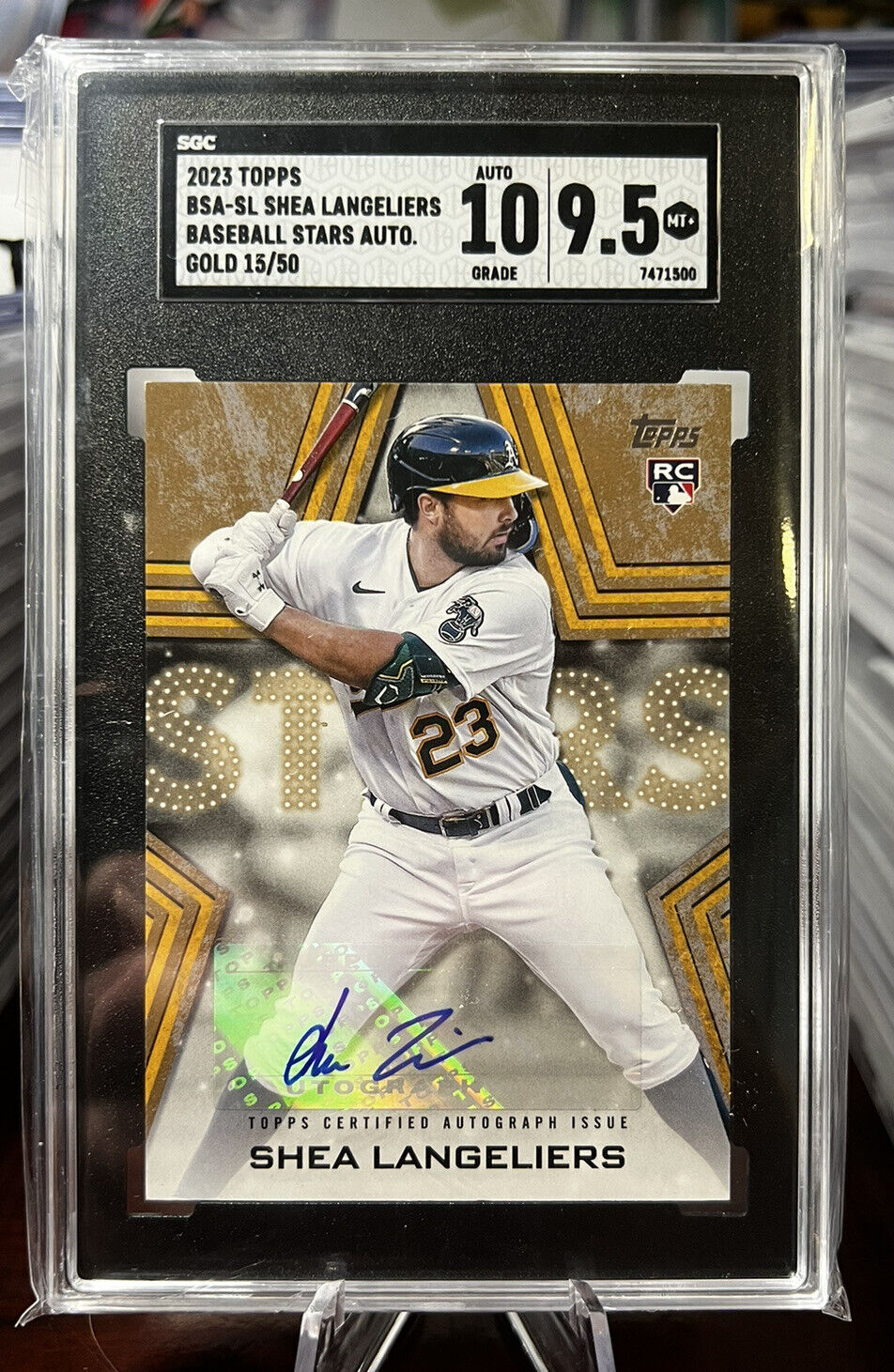 2023 Topps series 1 Shea Langeliers #/199 baseball stars auto SGC 9.5 AUTO 10