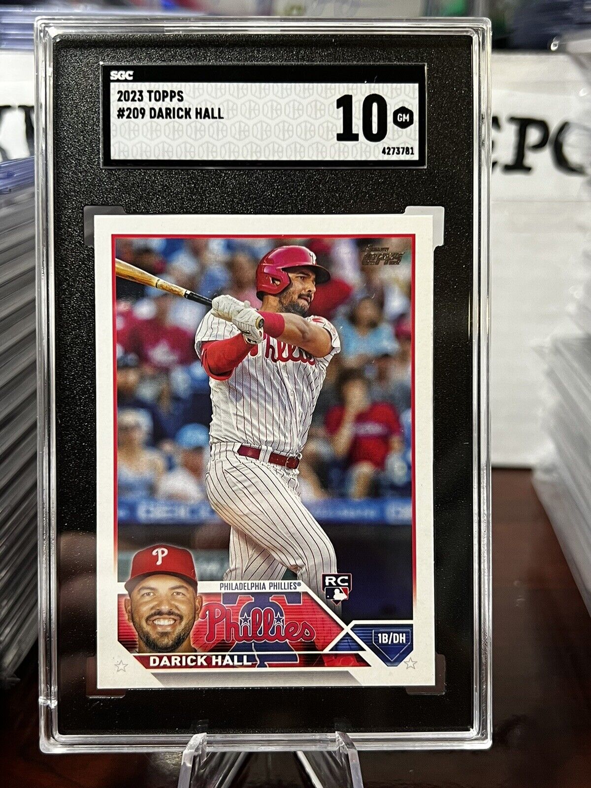 DARICK HALL 2023 Topps Series 1 Rookie RC #209 SGC 10 GEM MINT Phillies