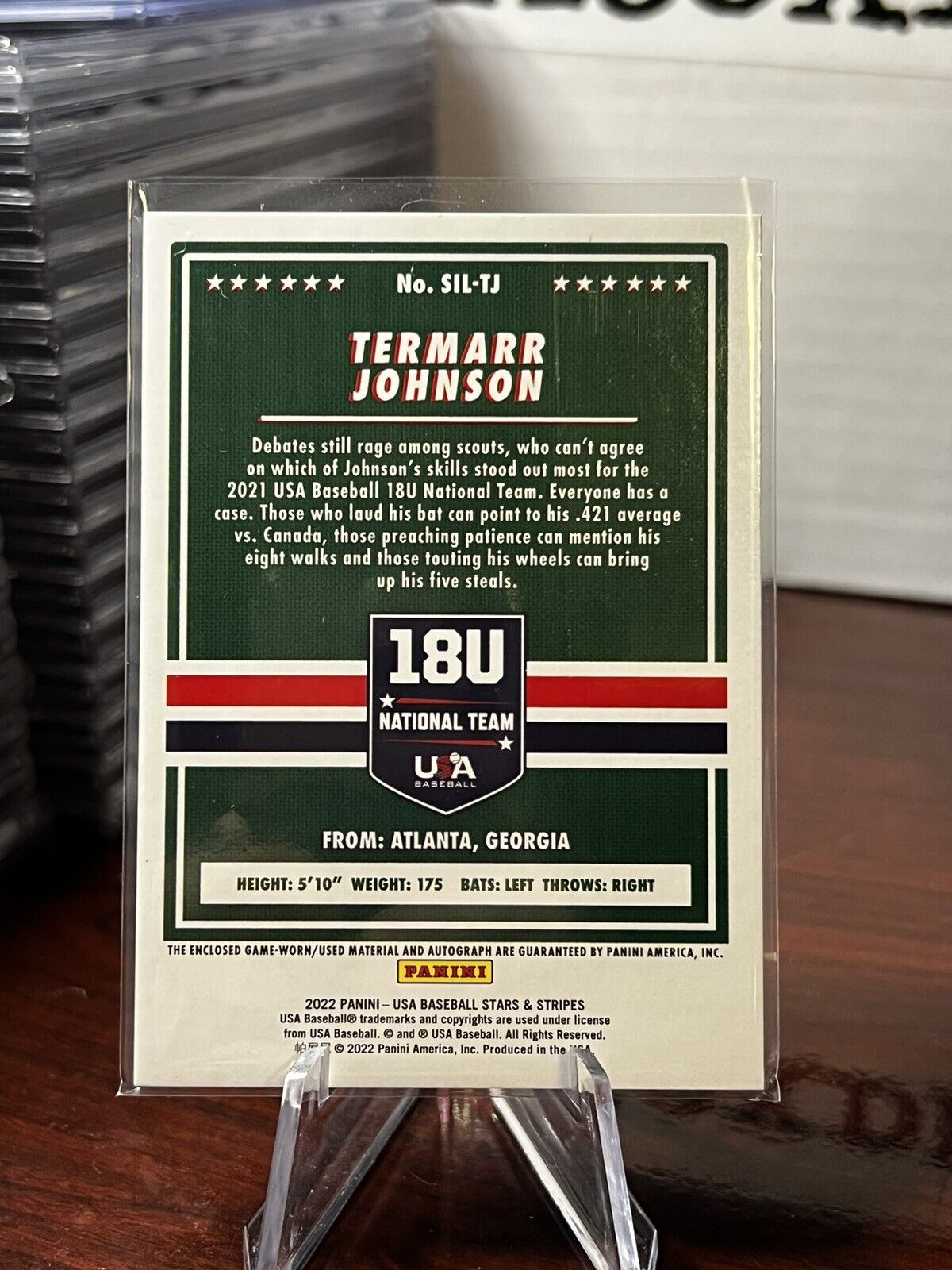 2022 PANINI STARS & STRIPES USA TERMARR JOHNSON JERSEY AUTO #159/250 PIRATES