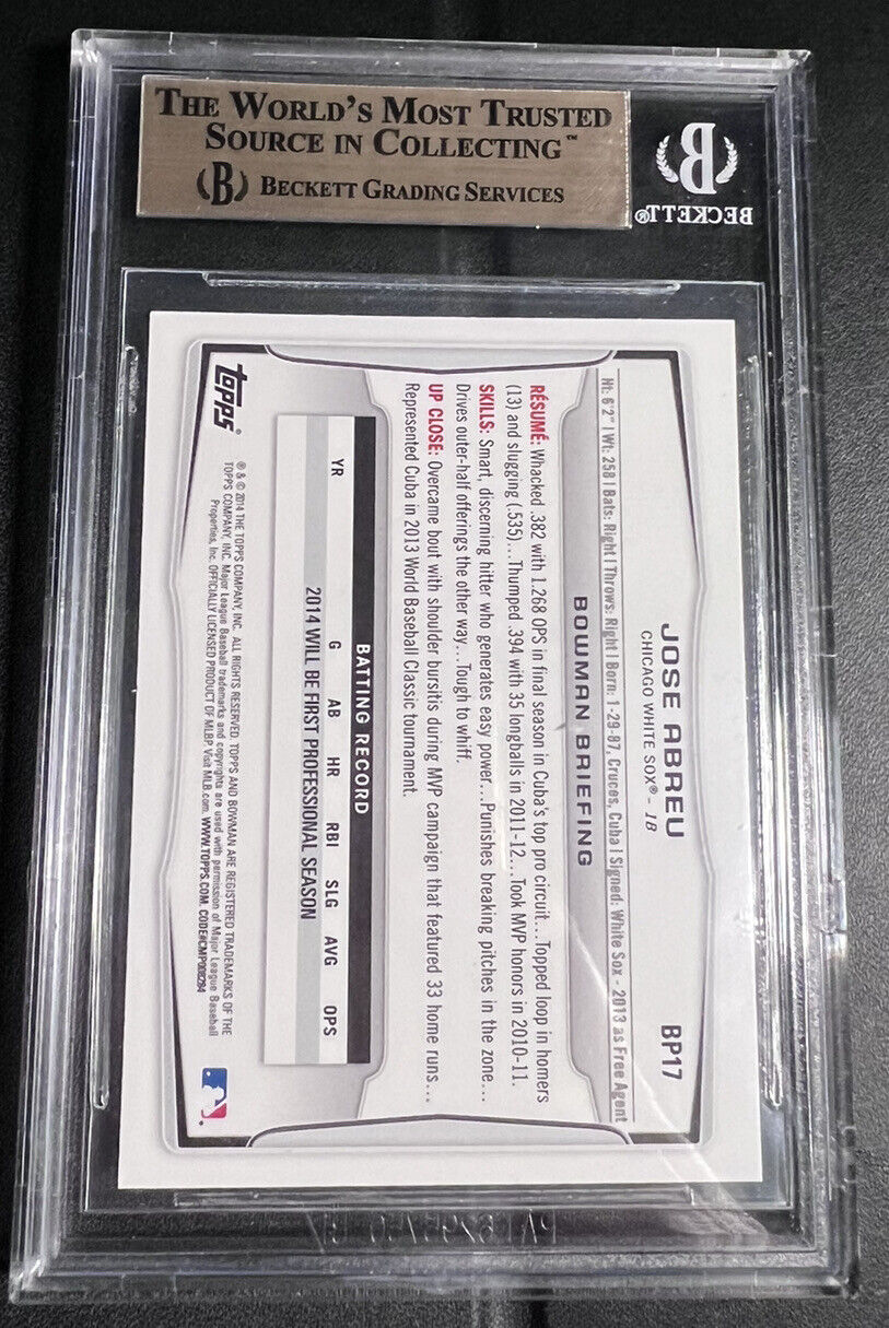 2014 Bowman Chrome Jose Abreu 1st Prospect #BCP17 BGS 9.5 GEM MINT