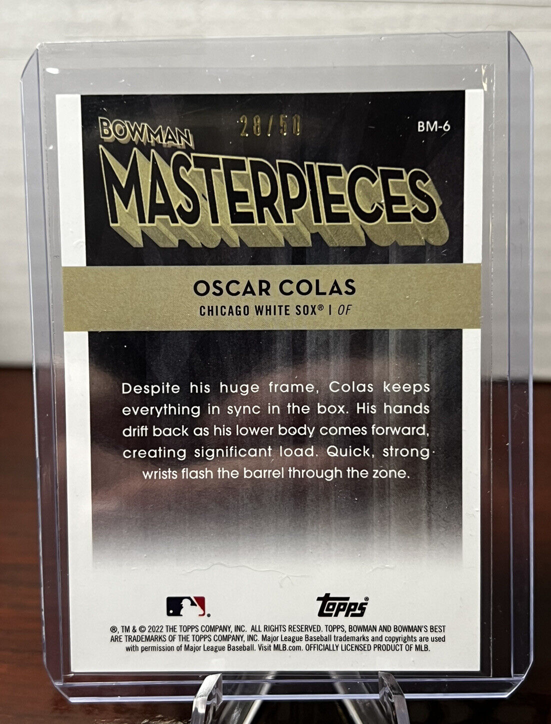 2022 Bowmans Best Oscar Colas #/50 lava bowman masterpieces insert White Sox
