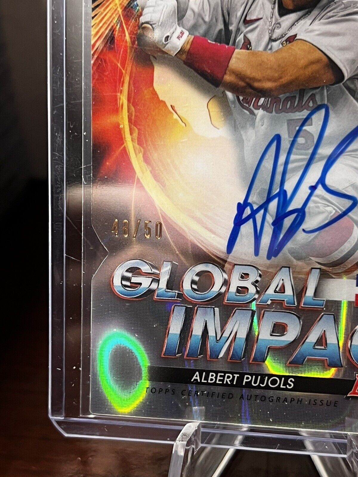 ALBERT PUJOLS 2022 BOWMAN BEST AUTOGRAPH /50 LAVA REFRACTOR GLOBAL IMPACT AUTO