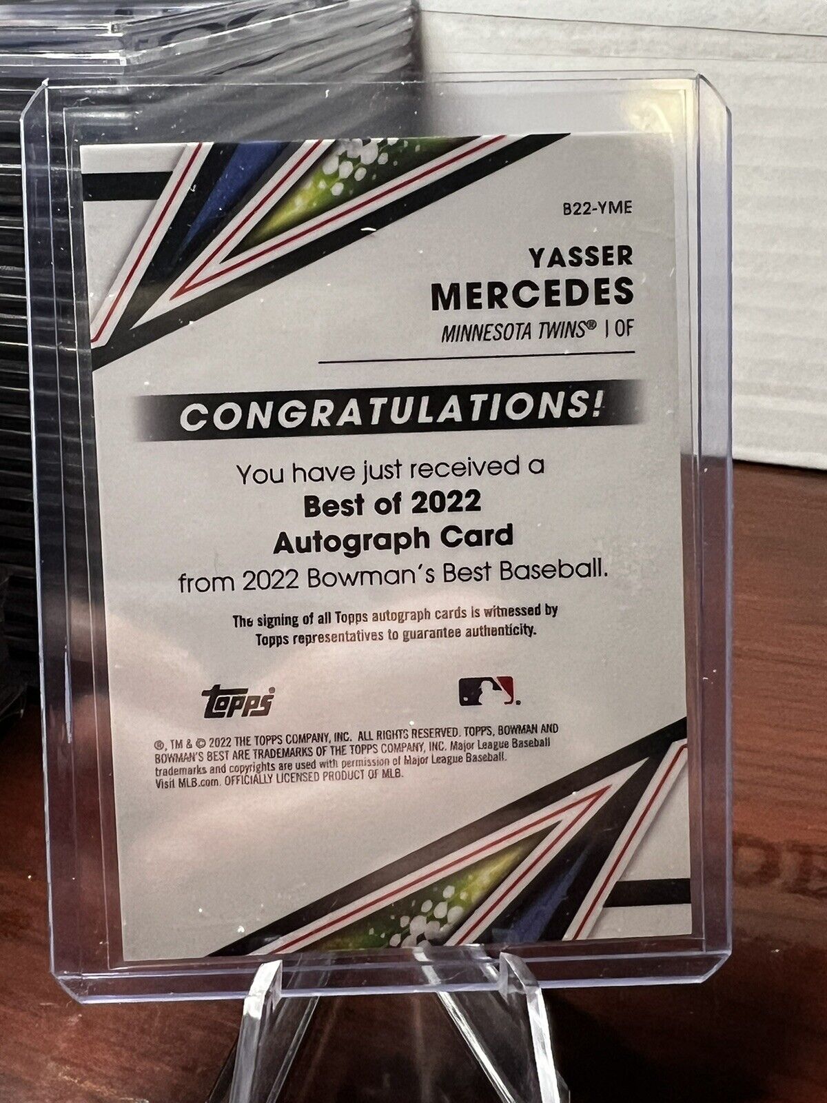 2022 bowmans best Yasser Mercedes #/75 gold lava refractor auto Twins prospect
