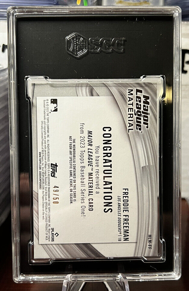 2023 Topps Series 1 Freddie Freeman Major League Material Gold /50 SGC 10