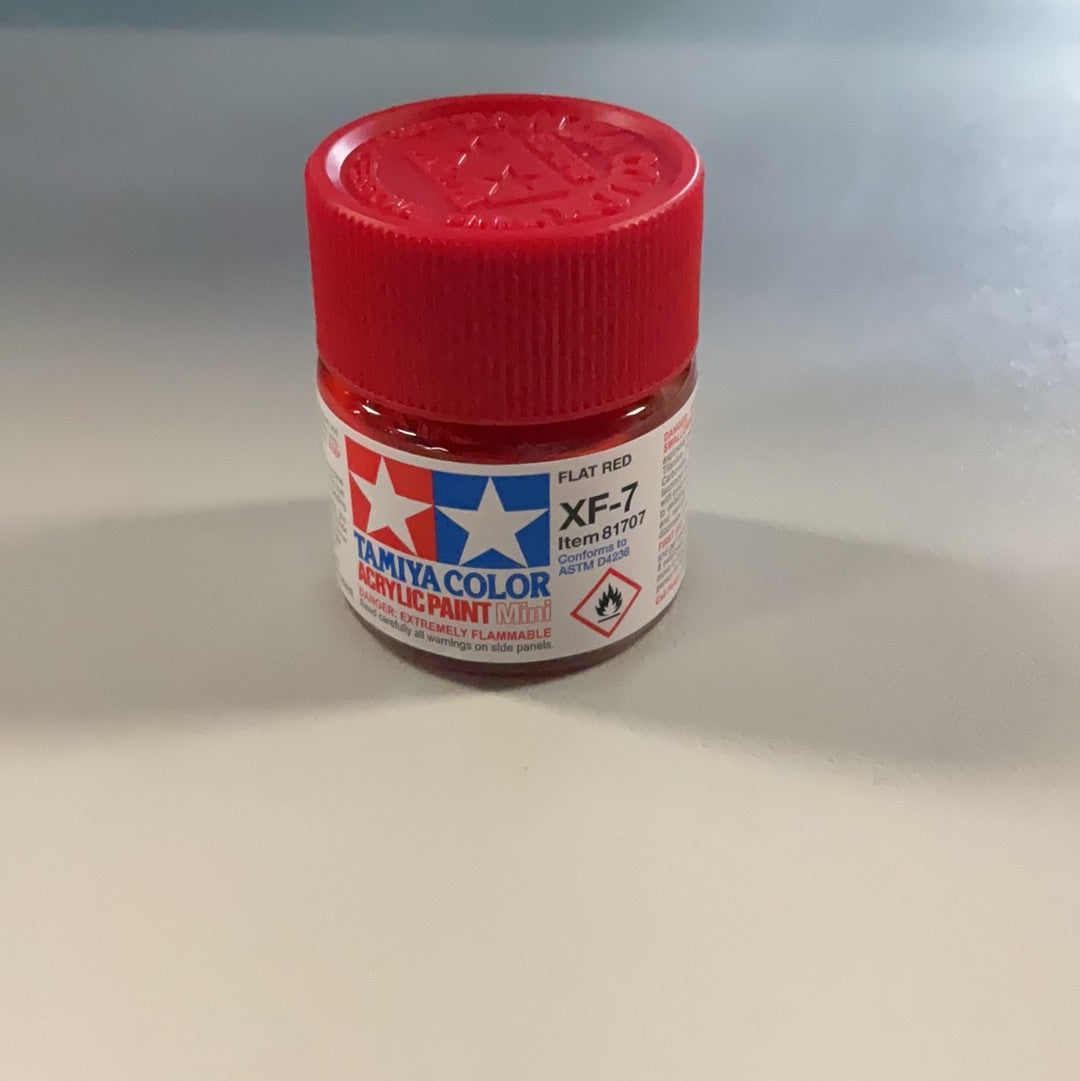 Tamiya color acrylic paint, Flat red, XF- 7