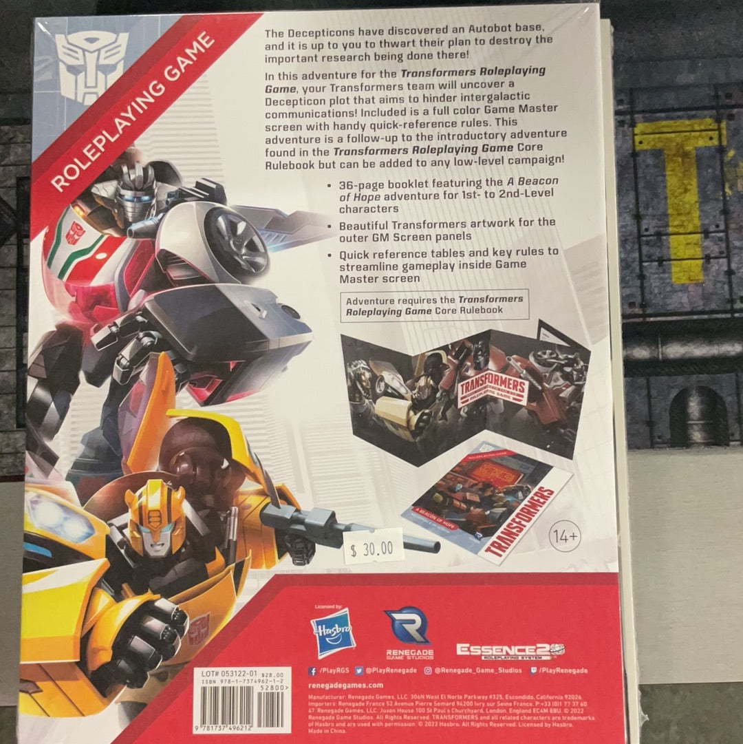 Transformers Roleplaying Game. A Beacon of Hope. Adventure &DM Screen