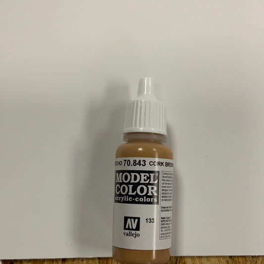 Vallejo model color acrylic colors, 70.843, Cork Brown