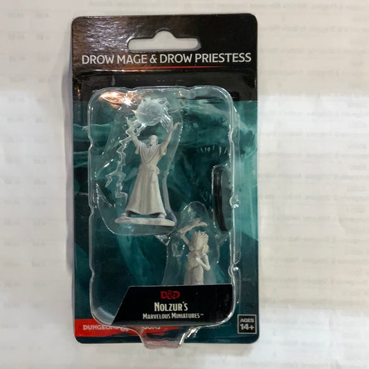 D&D Nolzur’s Marvelous Miniature Drow Mage & Drow Priestess