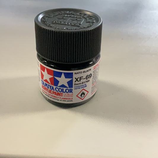 Tamiya color acrylic paint, NATO Black, XF - 69